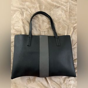 Vince Camuto Black and gray leather tote bag